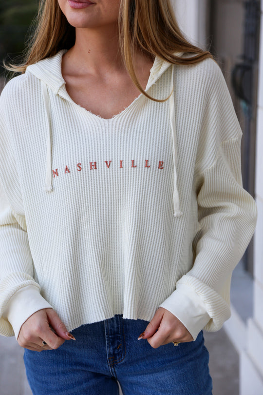 Waffle Pullover Hood [Cream]