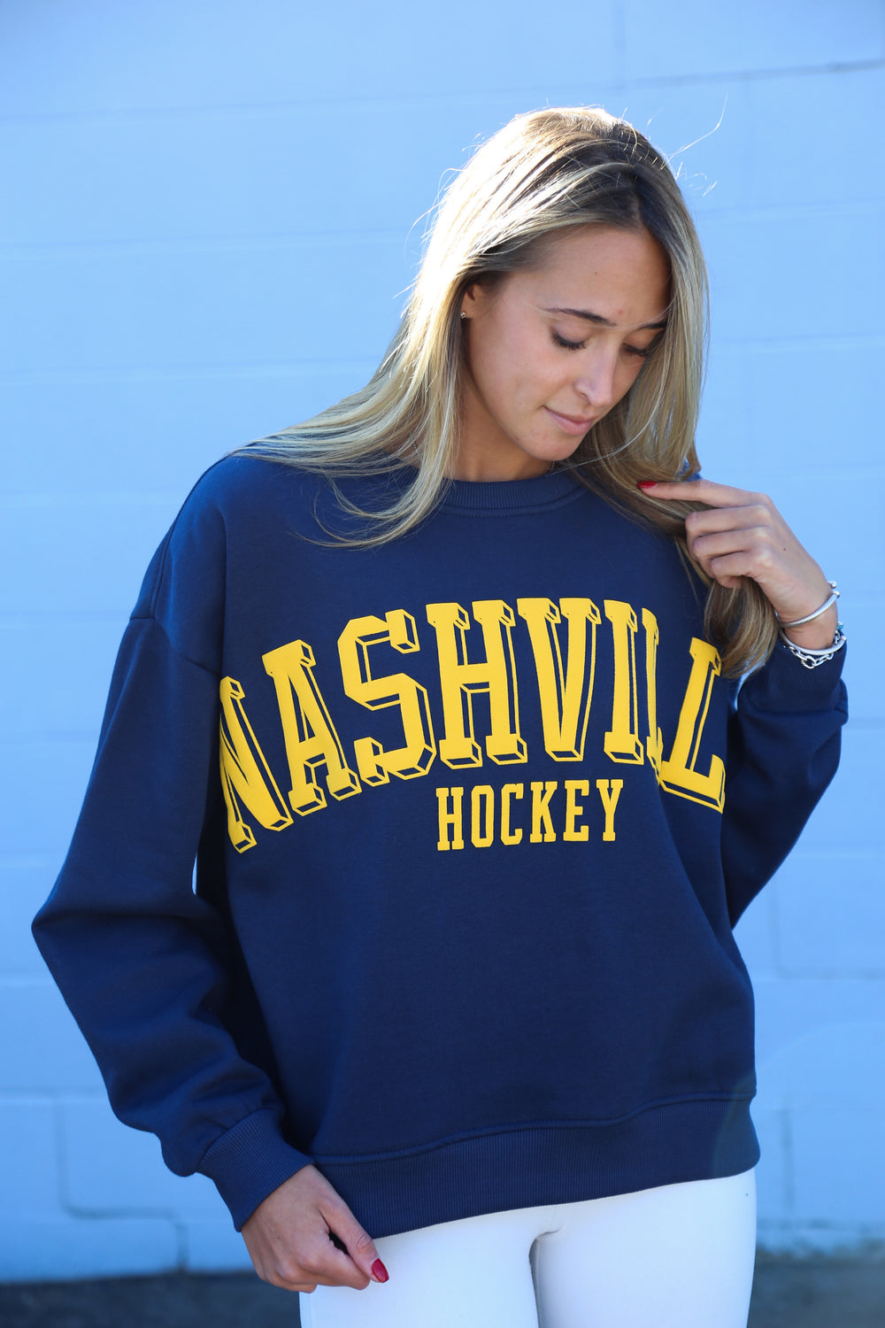 Nashville Hockey Relaxed Crewneck [Navy/Gold]