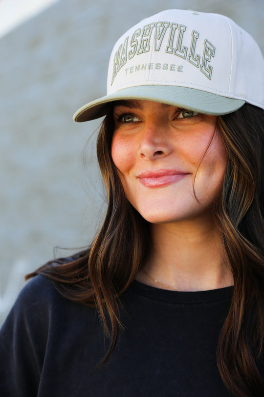 Nashville Two-Tone Collegiate Snapback [Sage/Cream]