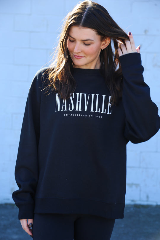 Nashville EST. Crewneck [Black]