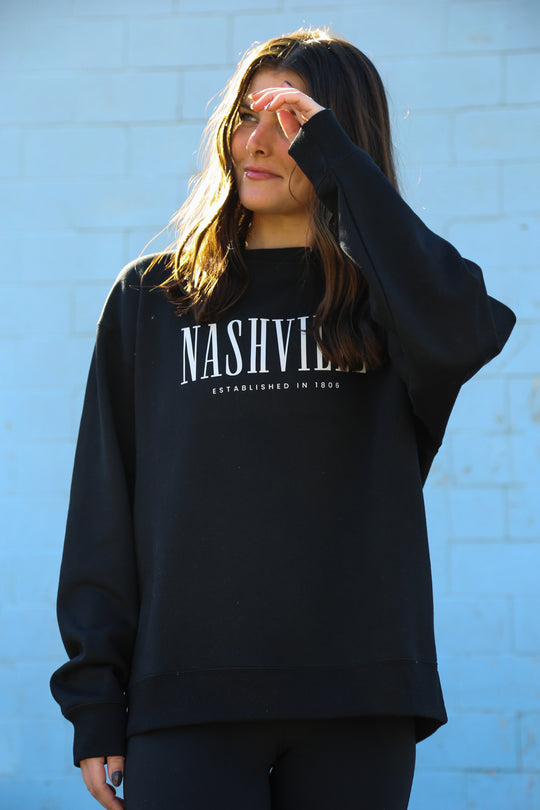 Nashville EST. Crewneck [Black]