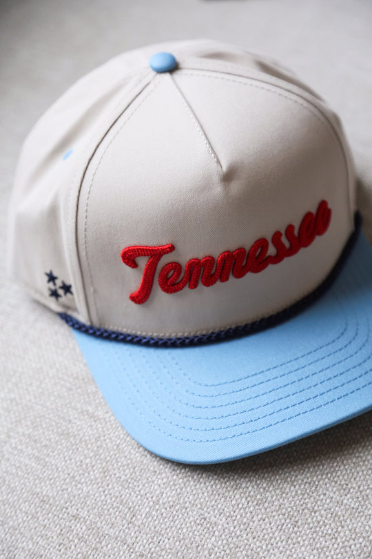 Tennessee Chain Stitch Rope Snapback [Light Blue/Cream]