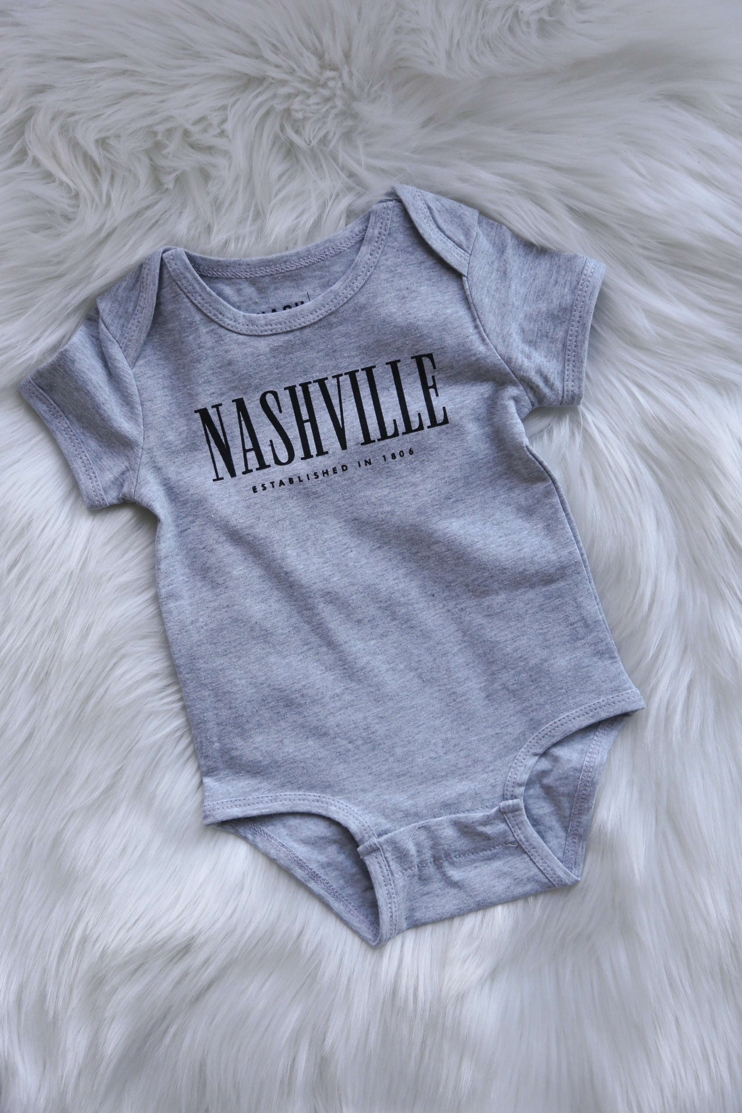 Nashville Baby Onesie [Heather Gray] – The Nash Collection