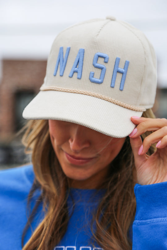 NASH Corduroy Adventurer Snapback [Cream/Light Blue]