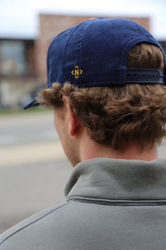 SMASH Corduroy Snapback [Navy/Gold]