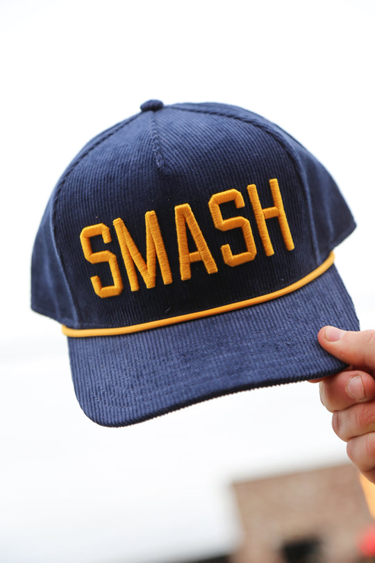 SMASH Corduroy Snapback [Navy/Gold]