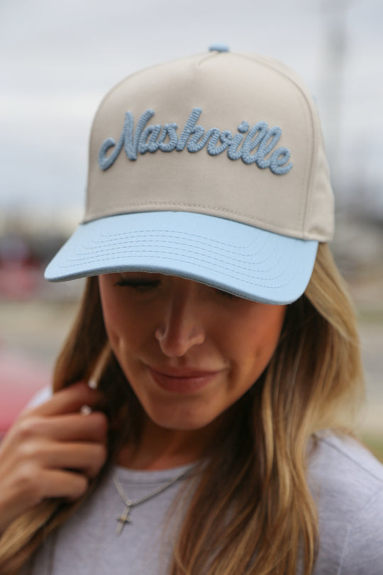 Nashville Chain Stitch Snapback [Light Blue/Natural]