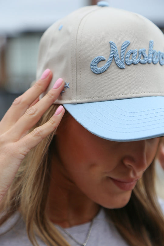 Nashville Chain Stitch Snapback [Light Blue/Natural]