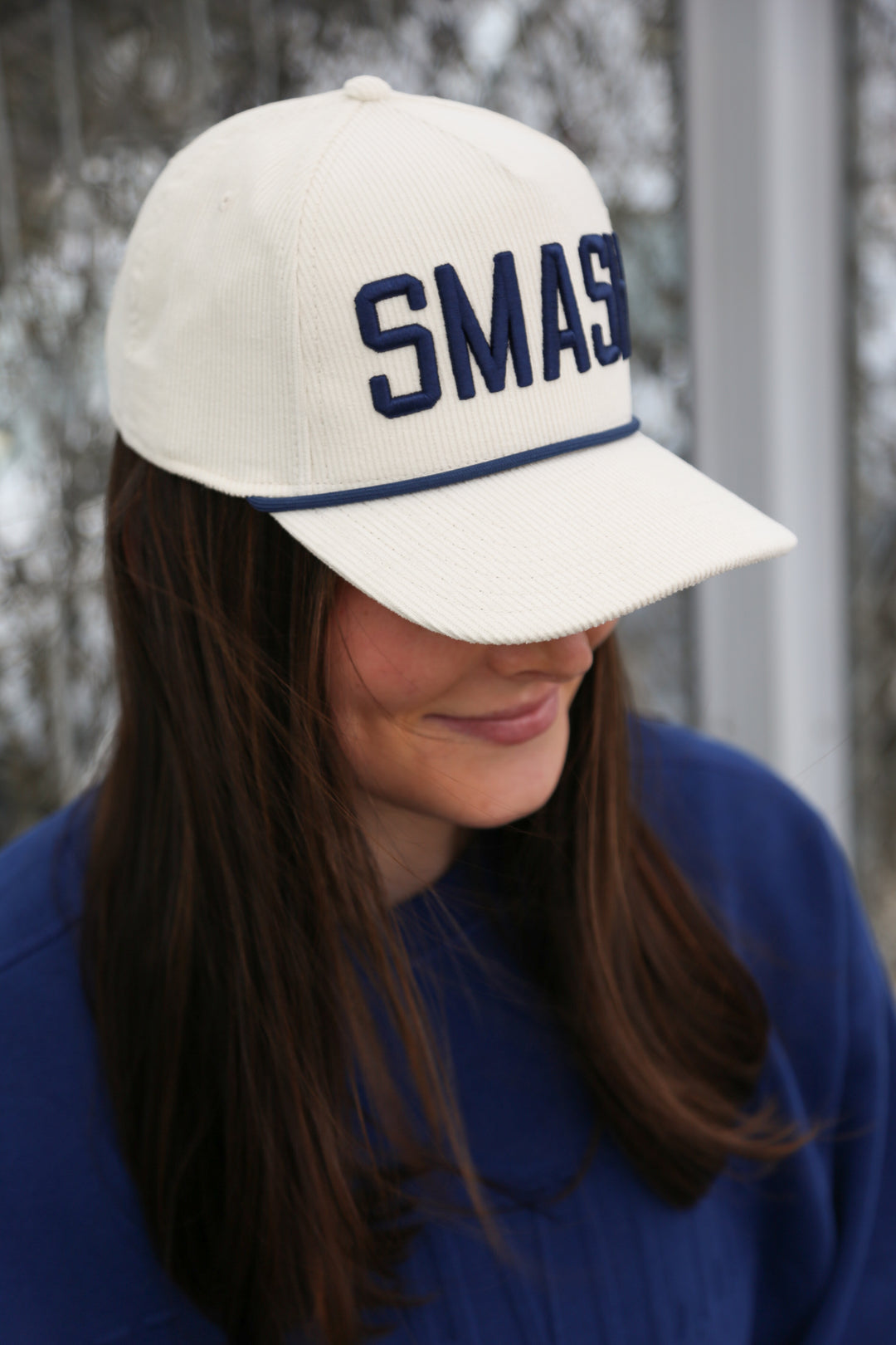 SMASH Corduroy Snapback [Cream/Navy]