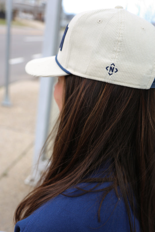 SMASH Corduroy Snapback [Cream/Navy]