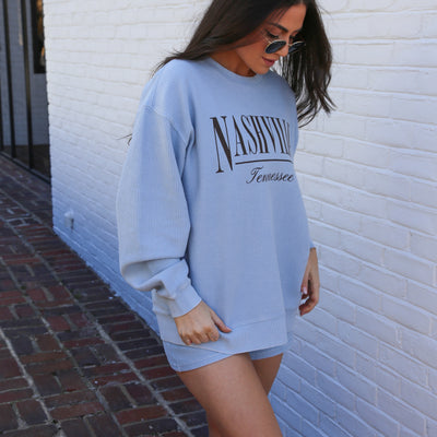 Camden Corded Crew [Sky Blue]