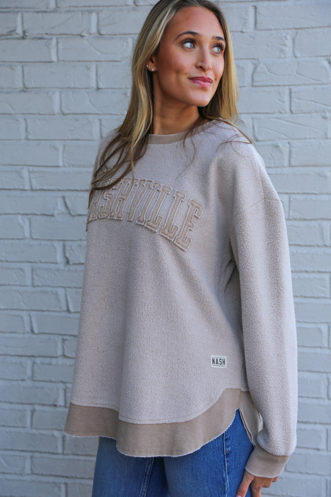 Nashville Reversed Fleece Poncho [Sand]