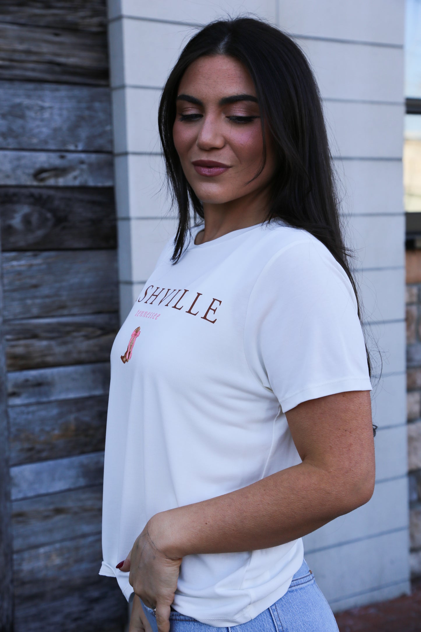 Nashville Boots Poppy Tee [Cream]