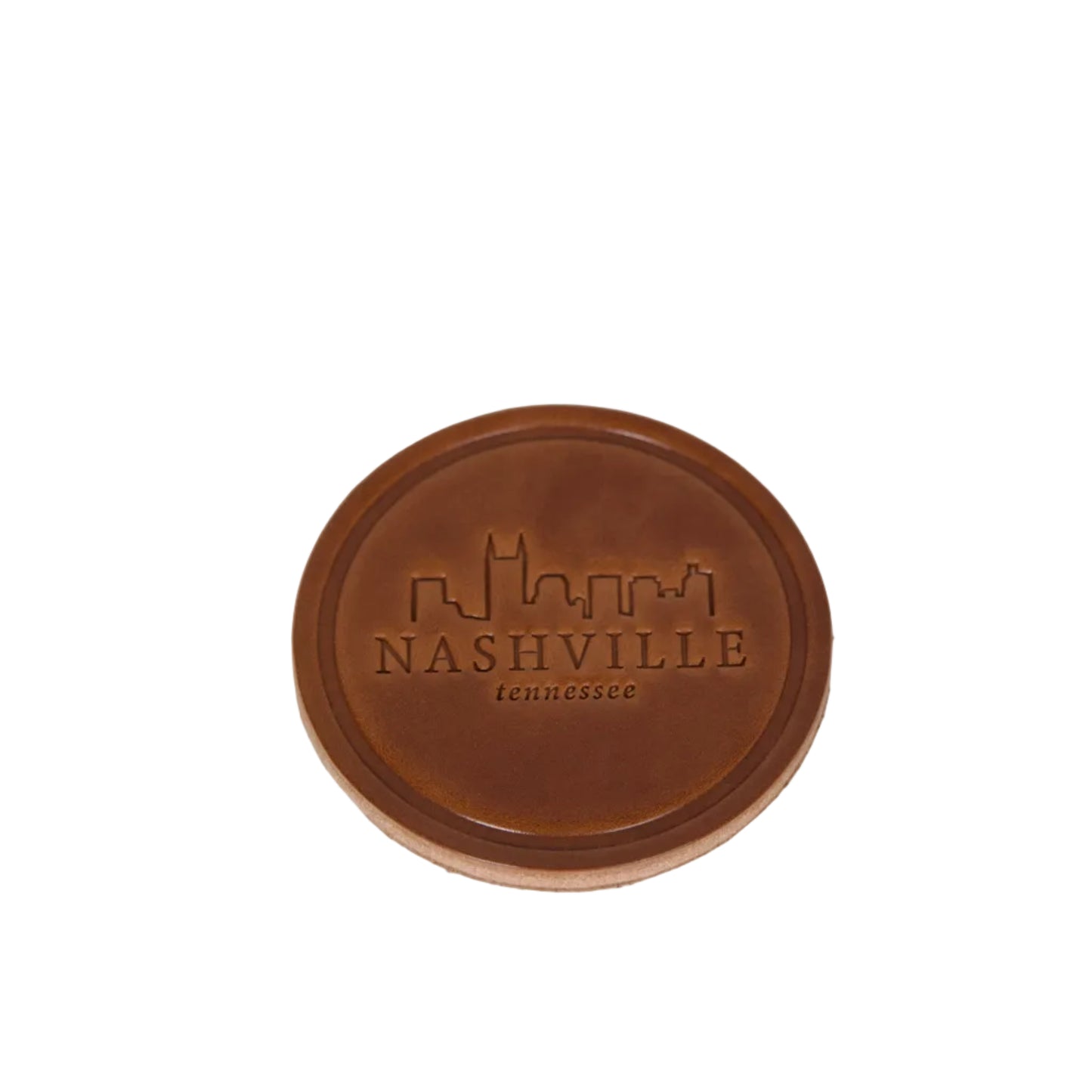 Nashville Skyline Leather Coaster