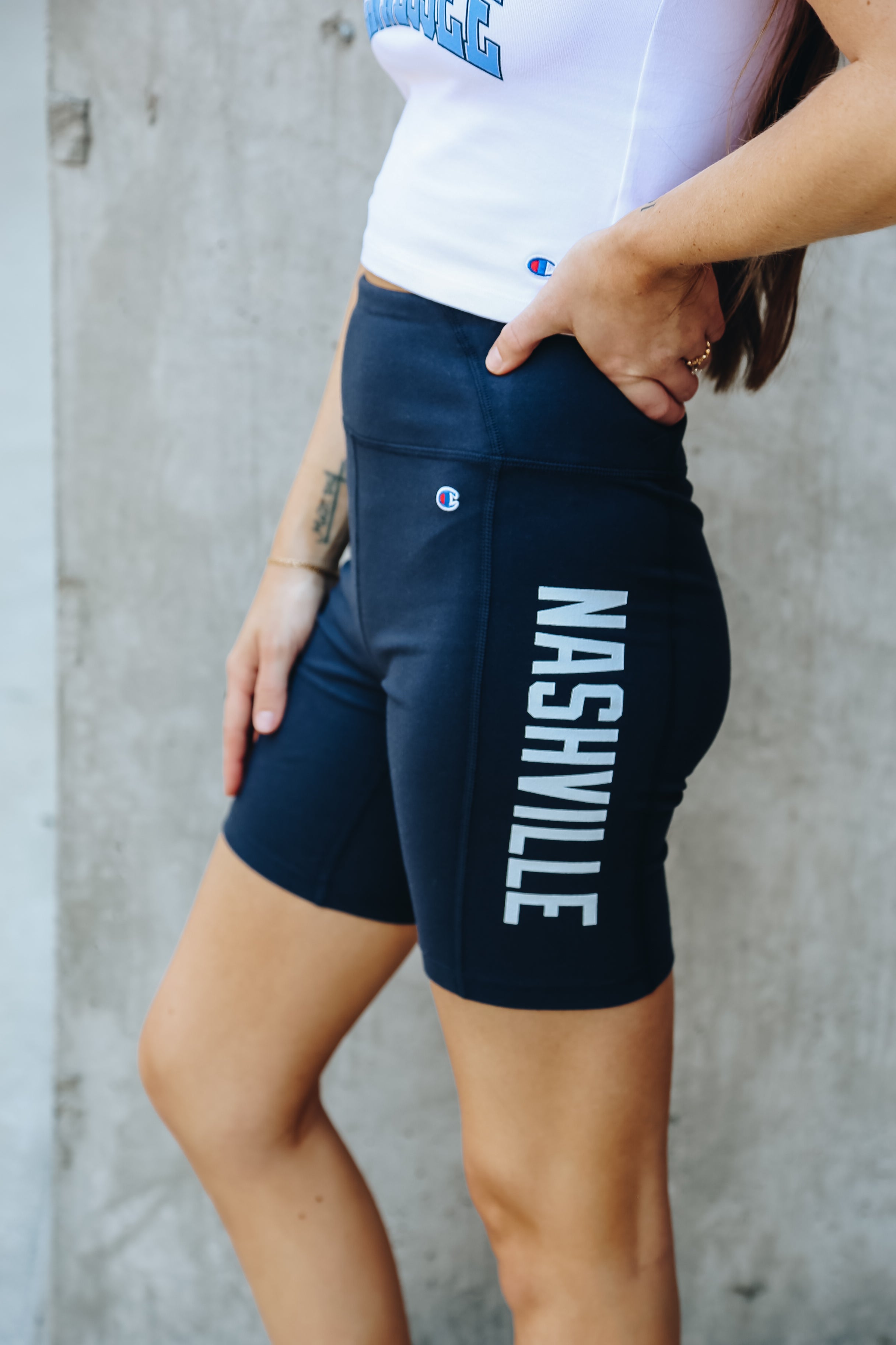 Nashville 7" Biker Shorts [Navy/White]