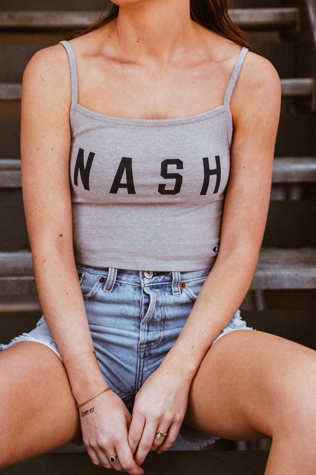 NASH Cropped Cami Tank [Oxford/Navy]