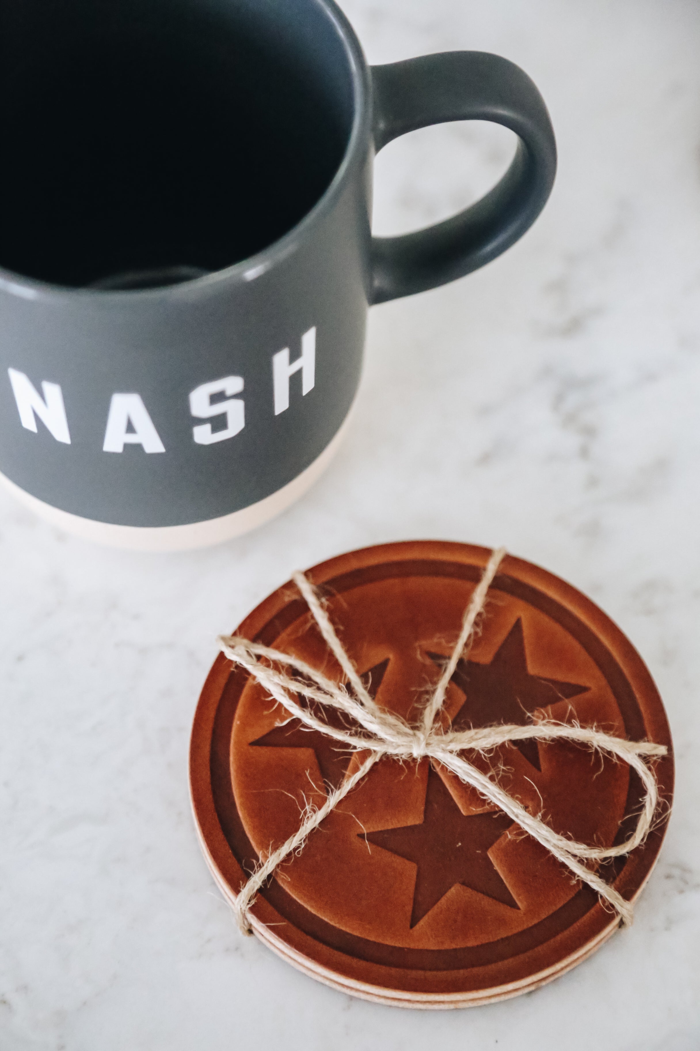 TriStar Leather Coasters [Set Of 2]