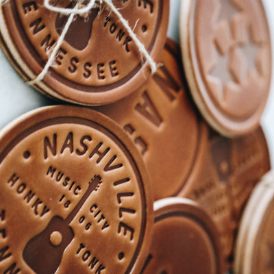 NASHVILLE Tennessee Leather Coaster