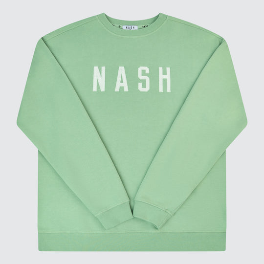Lucy Embroidered Crew [Green Mist]