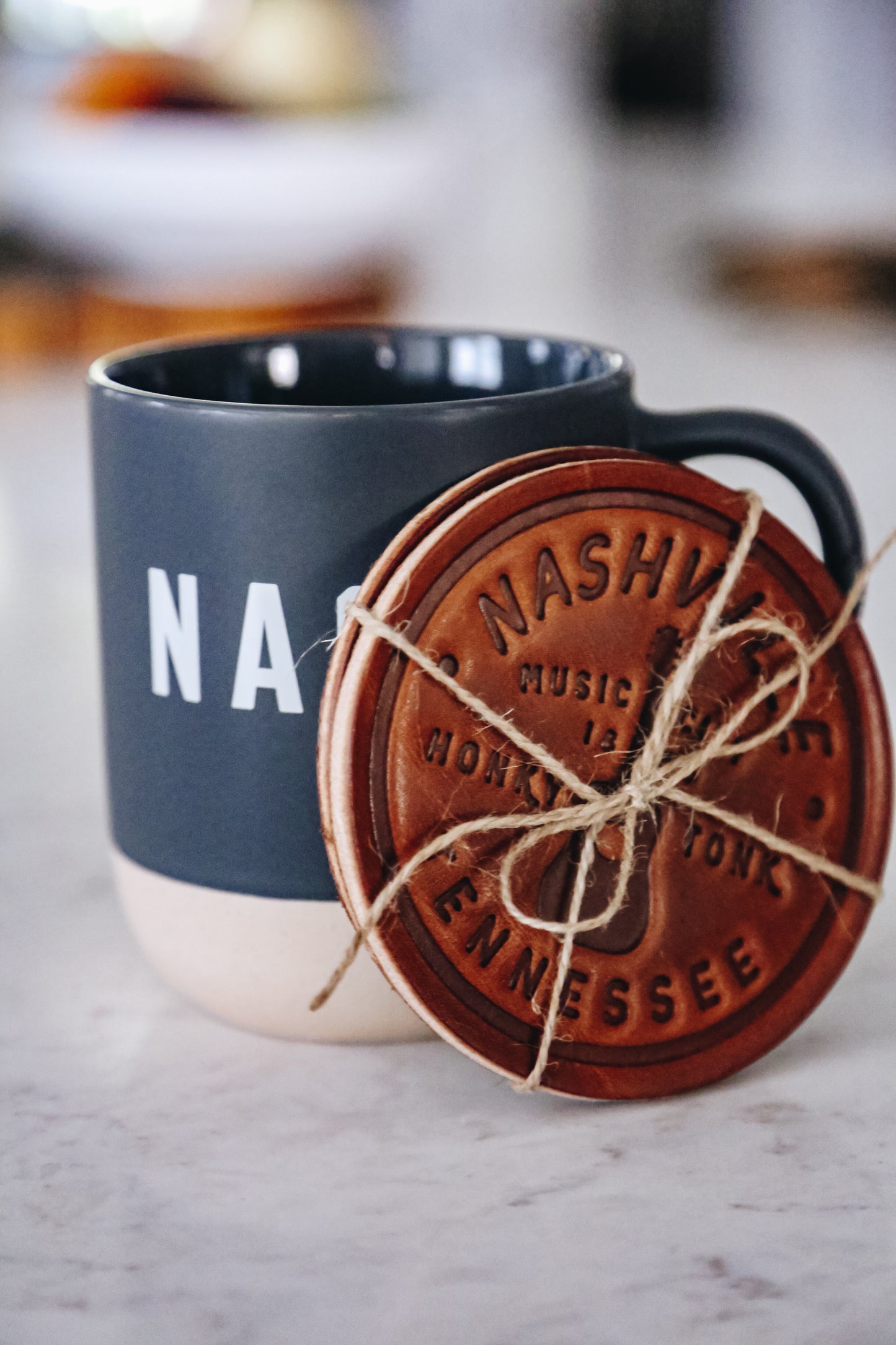 NASHVILLE Tennessee Leather Coaster