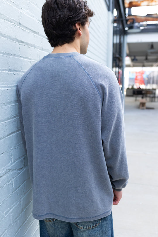 Nashville Waffle Raglan Long Sleeve [Blue Gray]