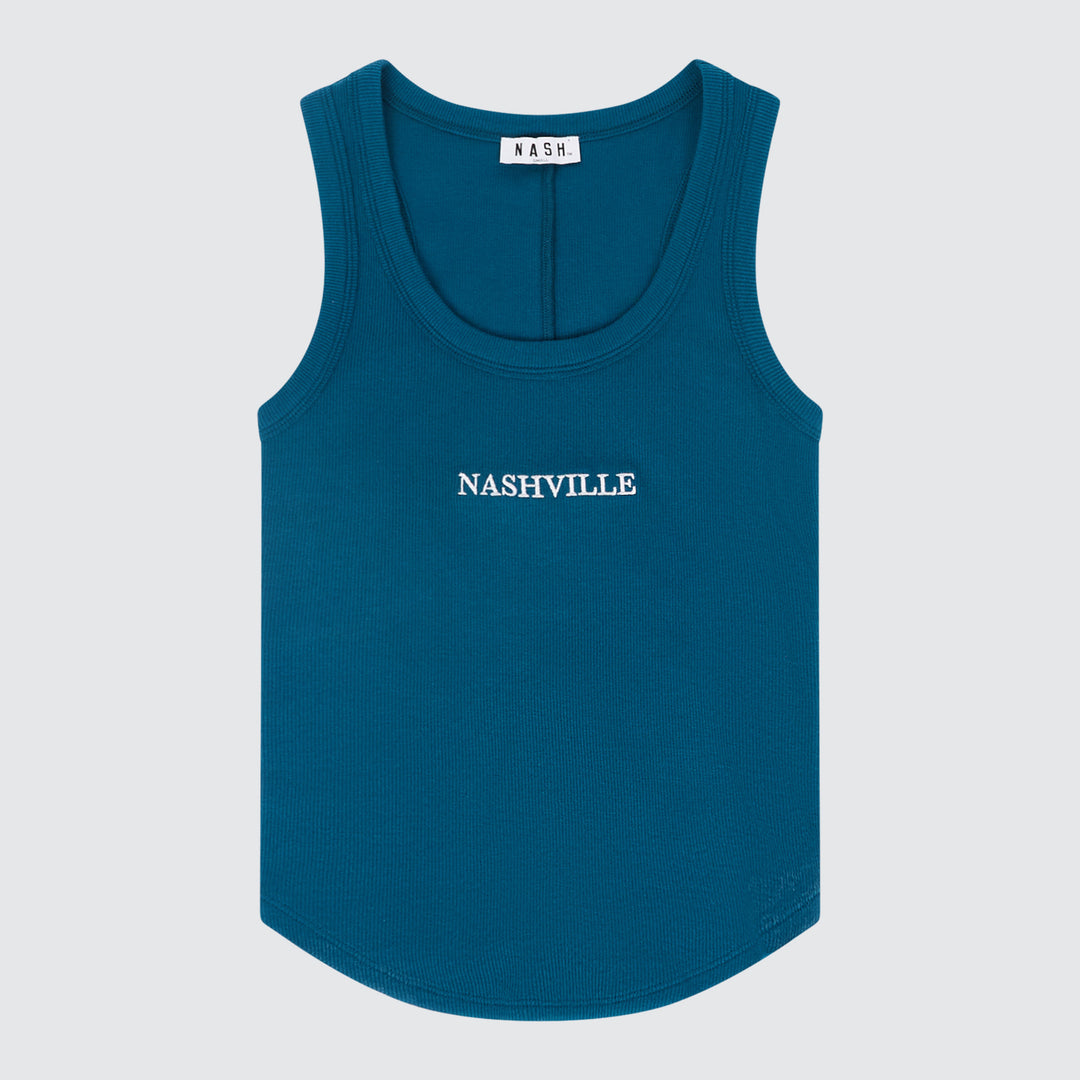 Ruby Ribbed Tank [Dark Teal]