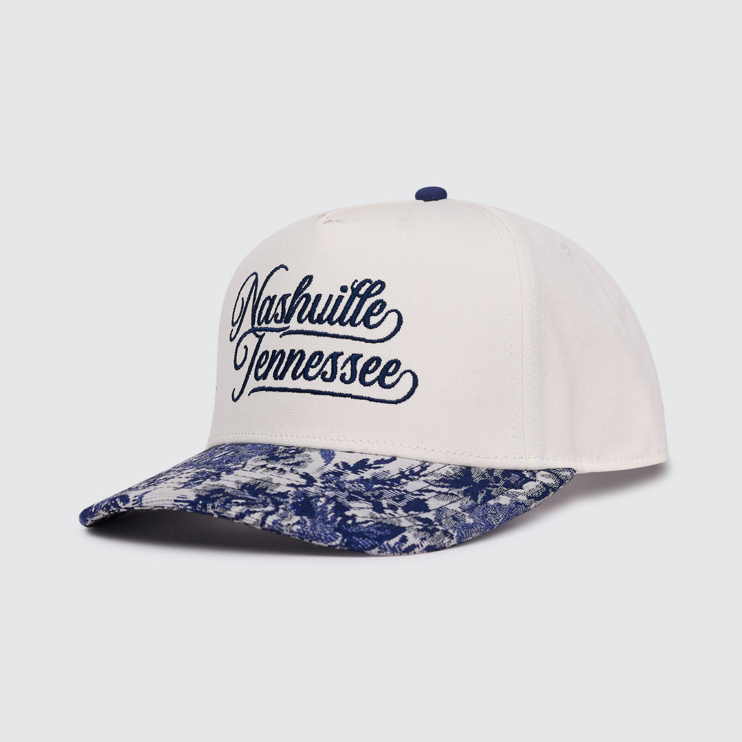 Floral Bill Snapback [Blue/White]