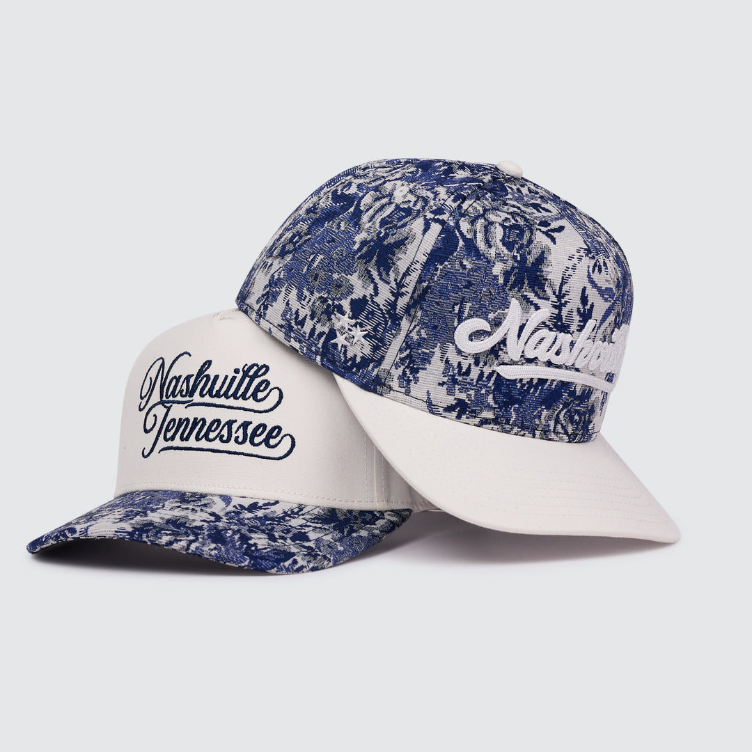 Floral Bill Snapback [Blue/White]