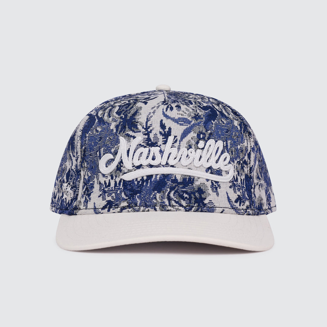 Blue Floral Script Snapback [Blue]