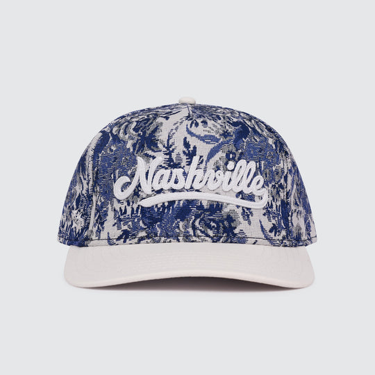 Blue Floral Script Snapback [Blue]