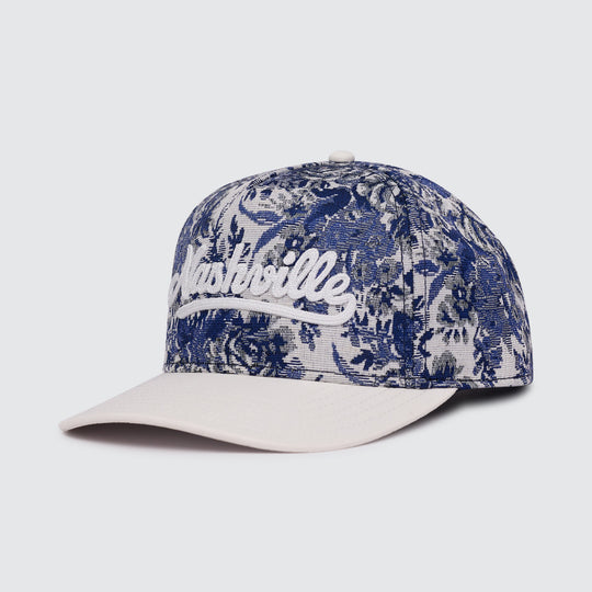 Blue Floral Script Snapback [Blue]
