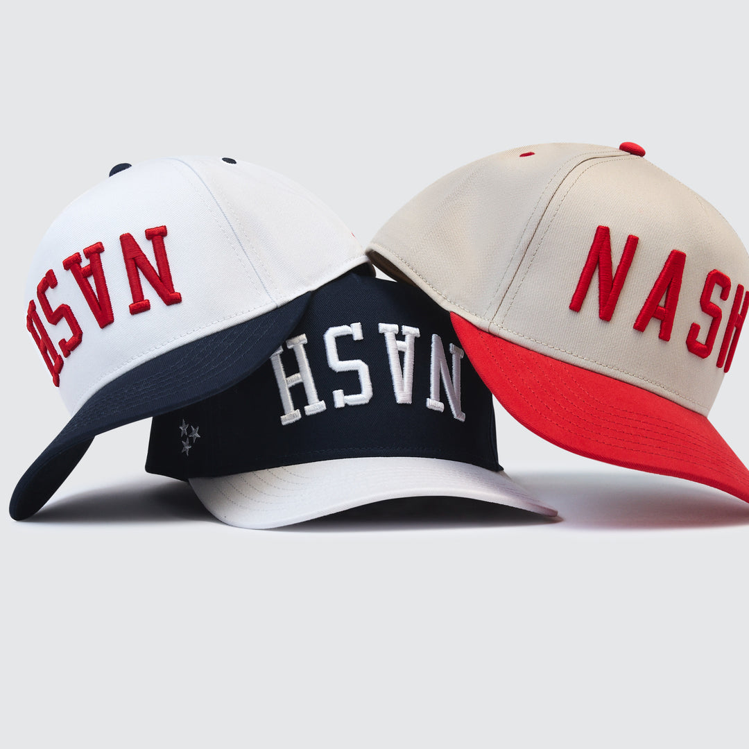 Upside Down NASH Snapback [Navy/White/Red]