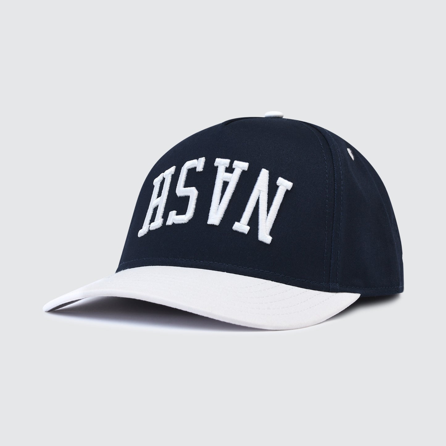 Upside Down NASH Snapback [White/Navy]