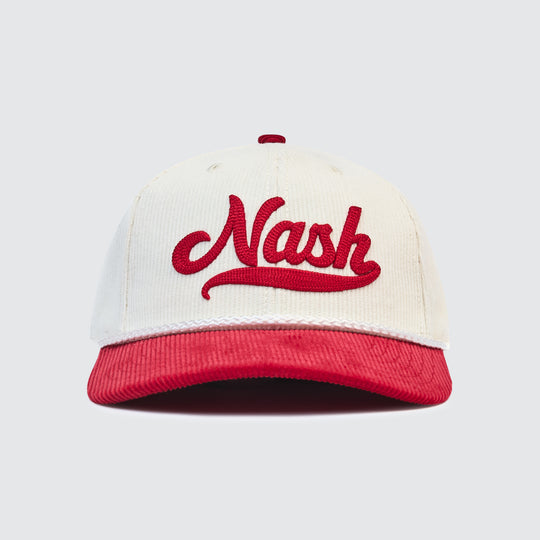 NASH Script Corduroy Cap [Cream/Red]