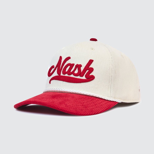 NASH Script Corduroy Cap [Cream/Red]