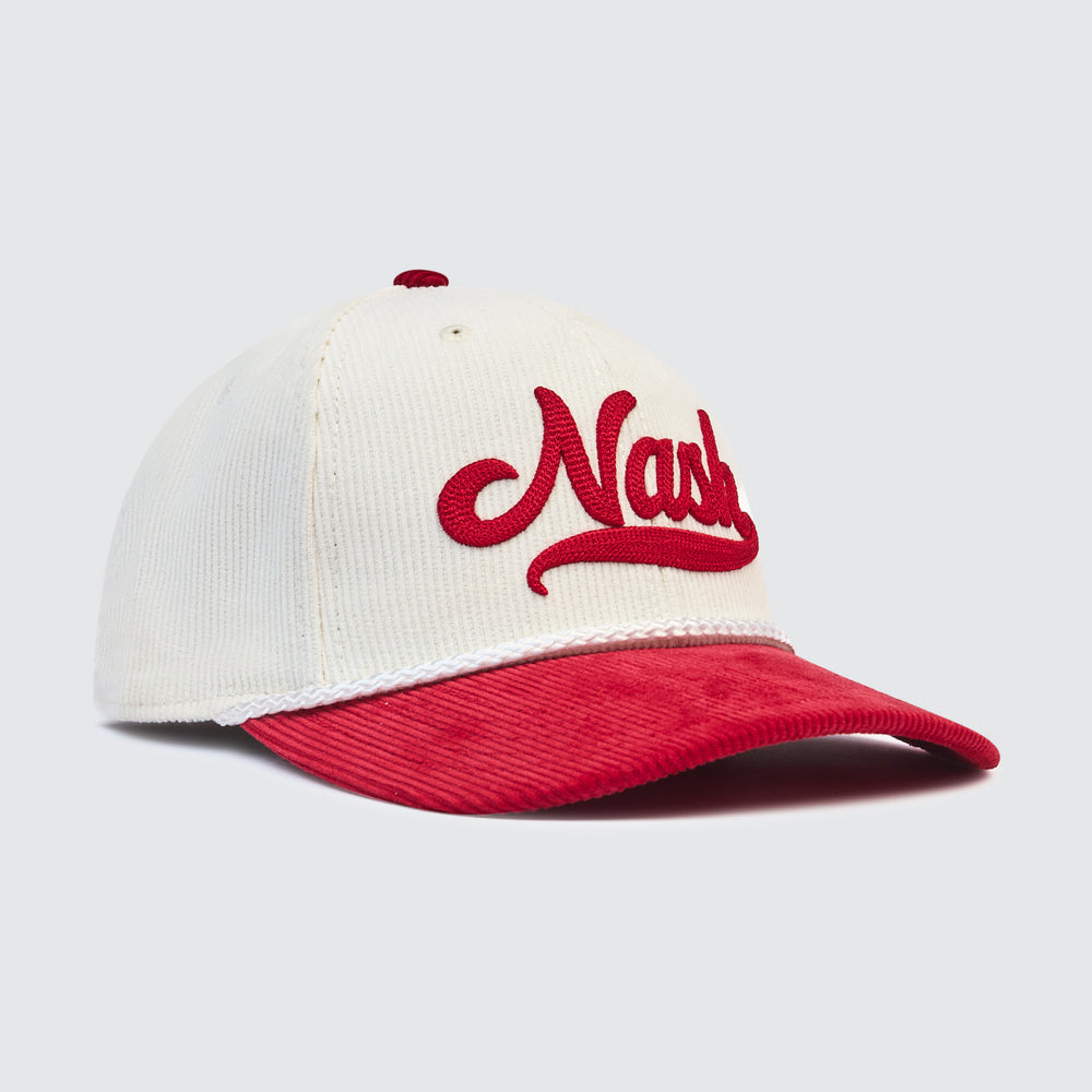NASH Script Corduroy Cap [Cream/Red]