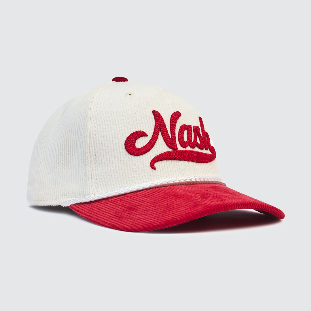 NASH Script Corduroy Cap [Cream/Red]