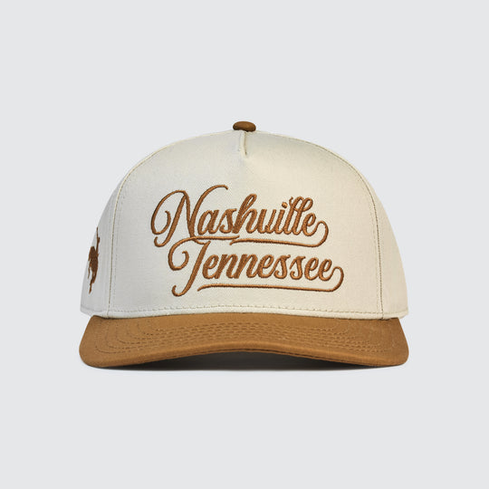 Nashville Tennessee Cursive Snapback [Camel/Cream]