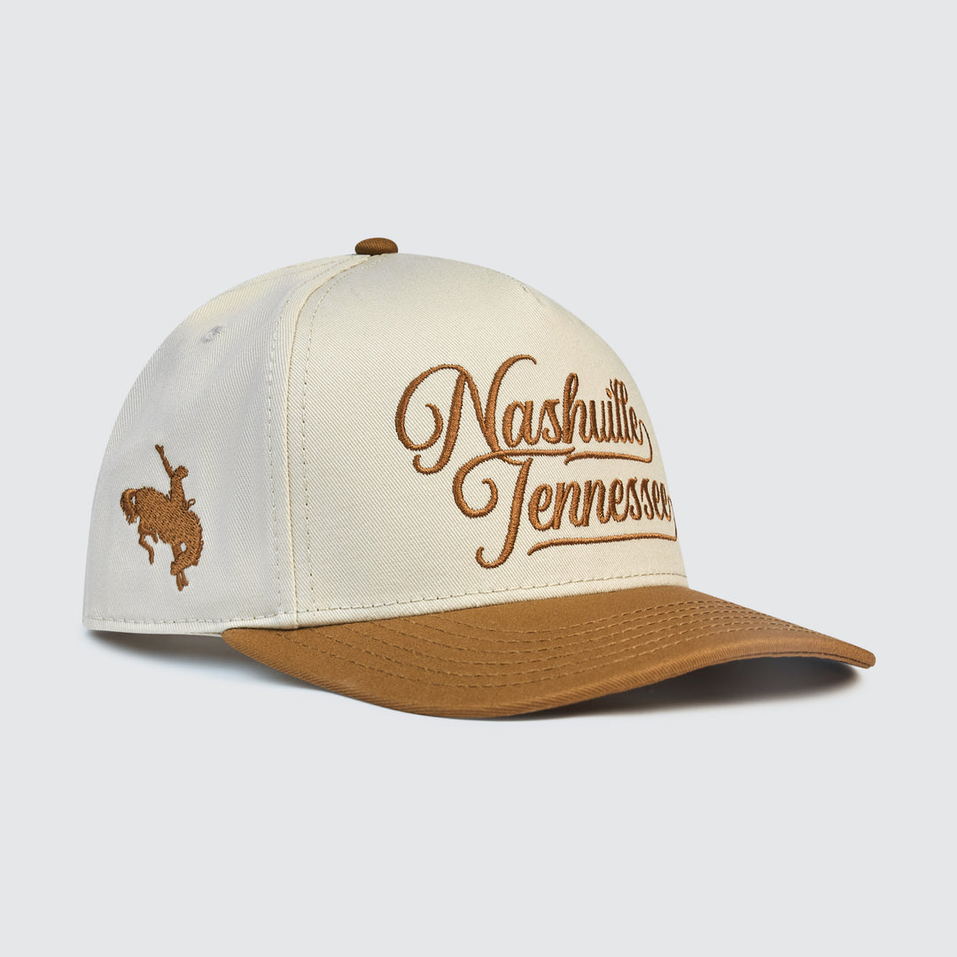 Nashville Tennessee Cursive Snapback [Camel/Cream]