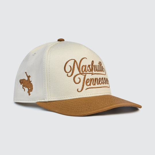 Nashville Tennessee Cursive Snapback [Camel/Cream]
