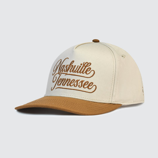 Nashville Tennessee Cursive Snapback [Camel/Cream]