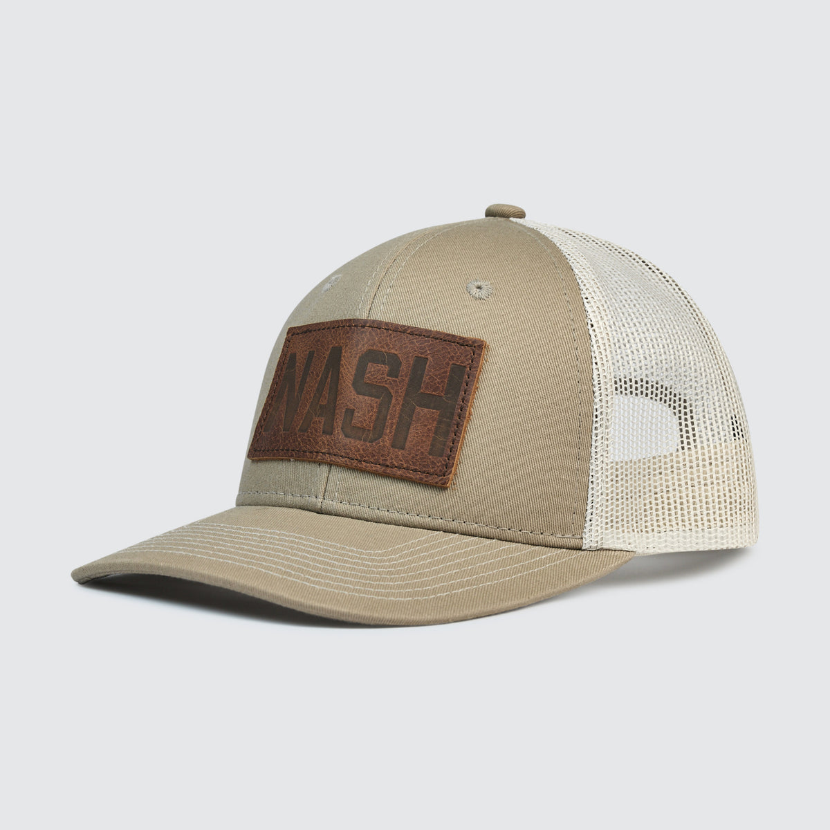 NASH Leather Patch Trucker