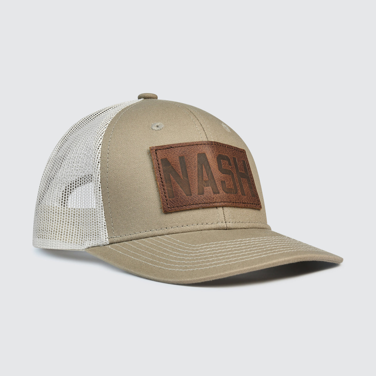 NASH Leather Patch Trucker
