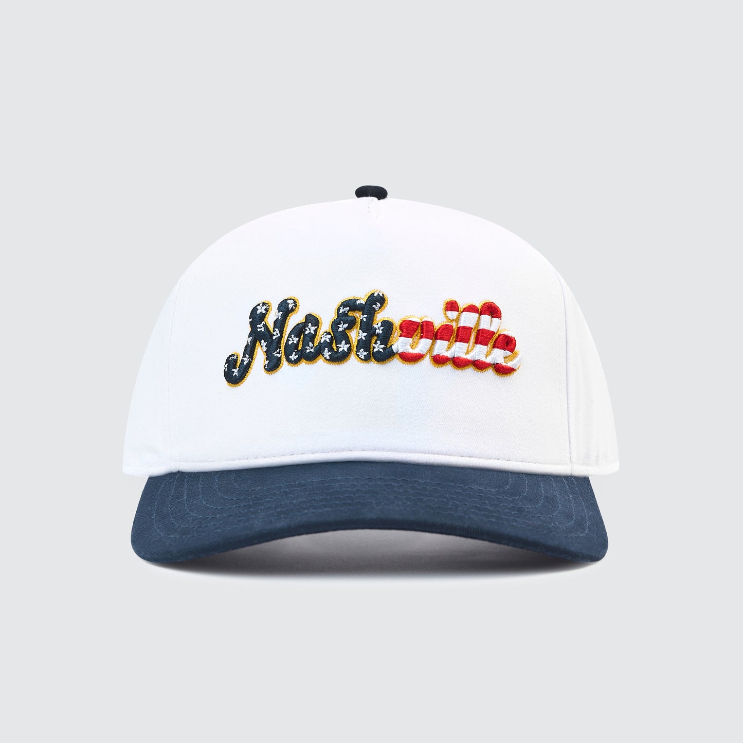 Nashville Americana Chain Stitch Snapback [White]