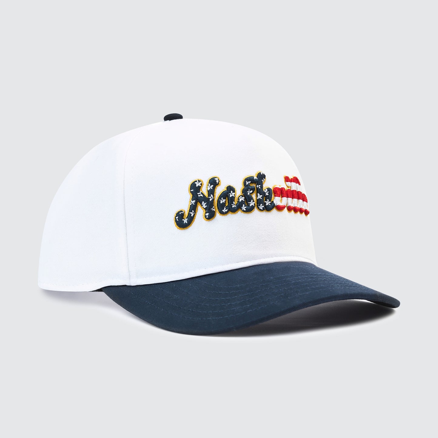 Nashville Americana Chain Stitch Snapback [White]