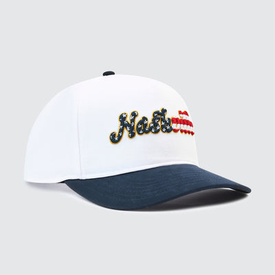 Nashville Americana Chain Stitch Snapback [White]