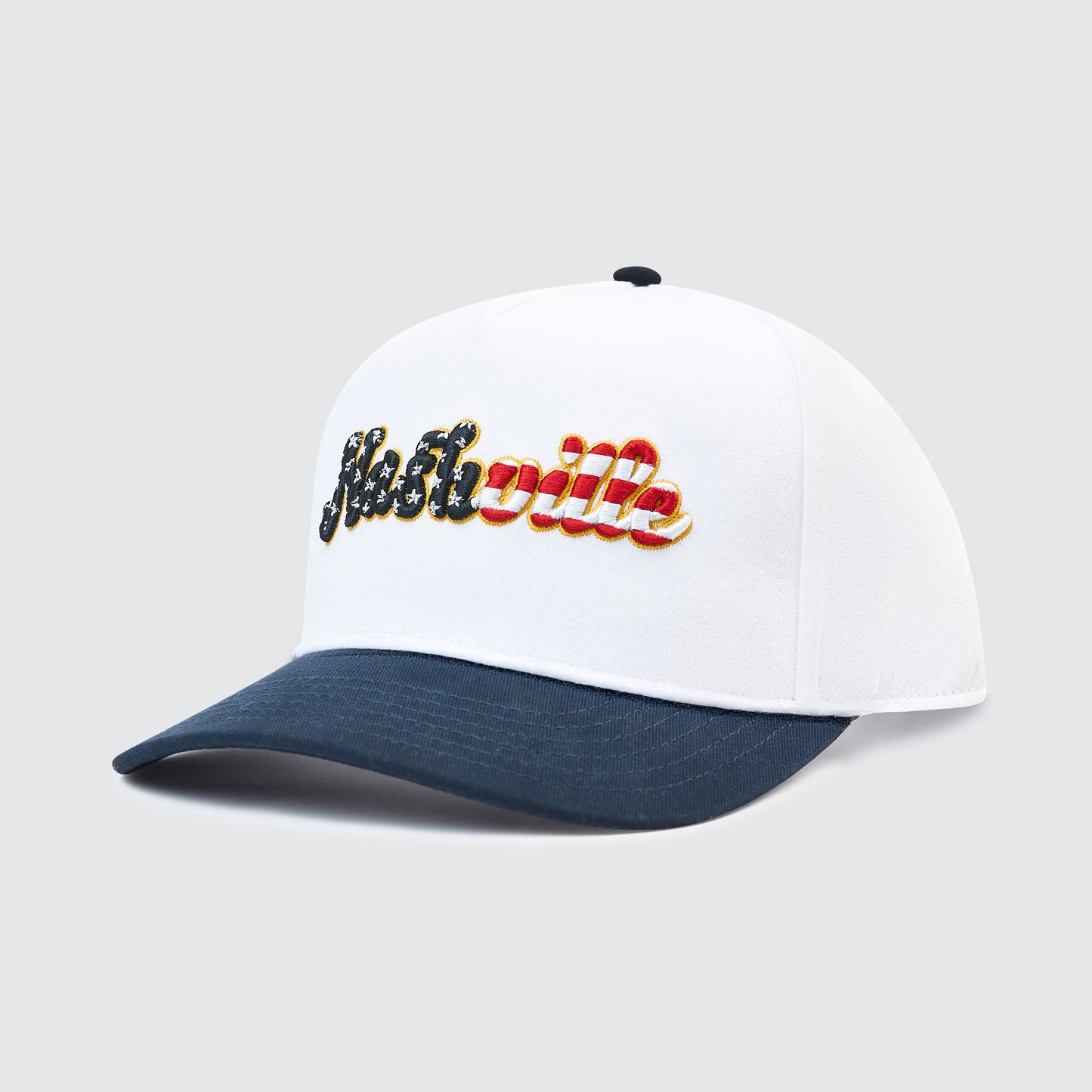Nashville Americana Chain Stitch Snapback [White]