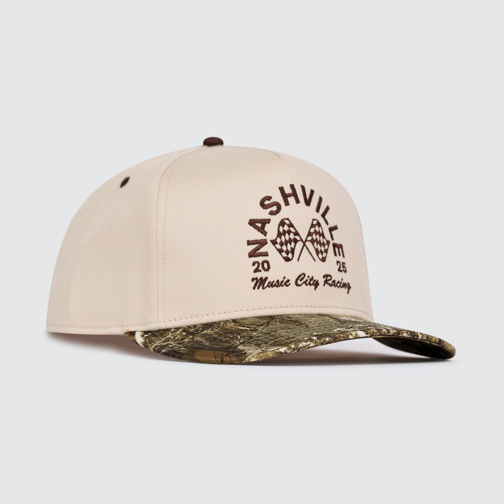 Nashville Racing Flags Snapback [Camo/Cream]