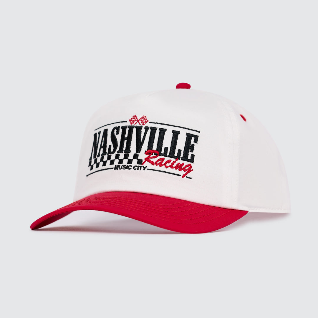 Nashville Racing Unstructured Snapback [Red/White]