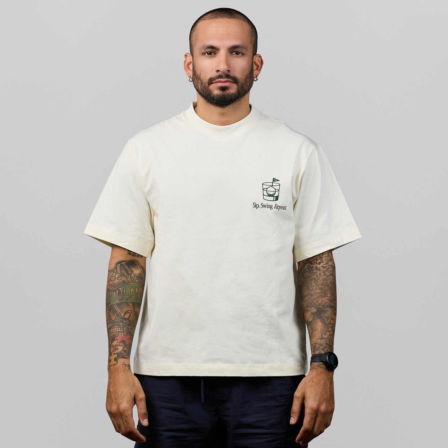 Sip Swing Repeat Relaxed Tee [Bone]